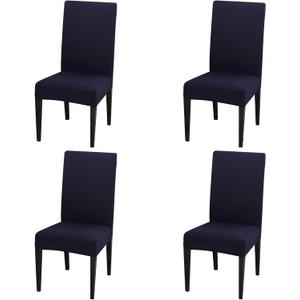 Dimatic 4 Pack Dining Chair Covers, Stretch Spandex Removable Washable Protector Chair Slipcovers for Dining Room Kitchen Hotel (Navy Blue)