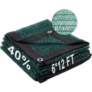 LOVE STORY 6x12FT 40% Dark Green Shade Cloth Sun Shade Net with Grommets Sunblock Net Mesh Tarp for Garden,Plants Cover,Greenhouse and Patio (6FTx12FT)