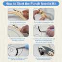 Amphol Punch Needle Kits for Adults Beginner, Sunflowers Punch Needle Embroidery Kit with Hoop, Instruction Guide, Great Gift Home Deocr - 20x20 cm (SCCX-1)