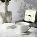 2 x Diatomaceous Earth Coasters Set of 4Cool Absorbent Quick-Dry Drink Coasters for Desks, Cute Modern Stone Design with Stylish White Aesthetic (4, White)