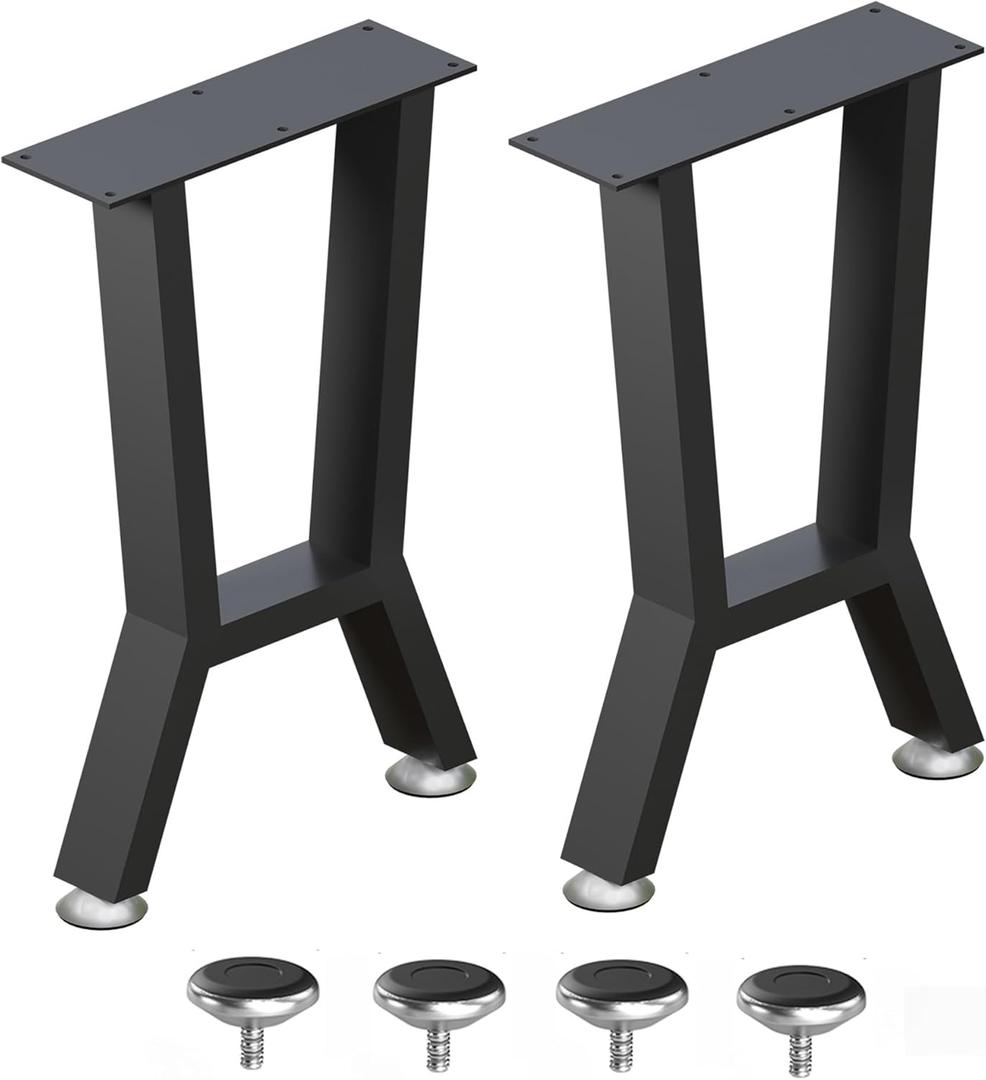 YCCO Dining Room Table Bench Legs, Metal Coffee Table Legs 15-Inch, Furniture Legs for Bedroom End of Bed, Shoe Rack Bench for Entryway, Kitchen, Garden, Patio, Outdoor Indoor Porch, DIY Legs (H Shape, 2 Pcs)
