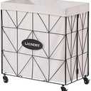 Collapsible Laundry Hamper with Wheels,Capacity and Removable Liner, Sturdy Metal Frame for Clothes Storage and Transport (110L-LX-Black), Large