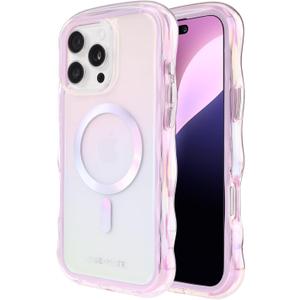 Case-Mate Soap Bubble iPhone 16 Pro Max Case [Compatible with MagSafe] - Stylish Phone Case with 12ft Drop Protection - Premium Magnetic Cover for iPhone 16 Pro Max - Iridescent Wavy
