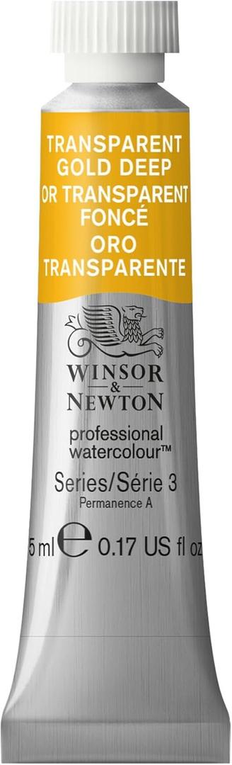 Winsor & Newton Professional Watercolor, 5ml (0.17-oz) Tube, Transparent Gold Deep/ Quinacridone Gold