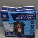 American Kennel Club Male Dog Wrap, Disposable Diapers with Wetness Indicator, Large, 50 Count (Large Waist 25 - 29.5 in)