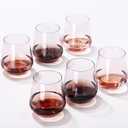 JOVGANK Pink Stemless Wine Glasses Set of 5 - Hand Blown White Red Stemless Wine Glass - 17 oz, [Lead-Free Crystal Glass] Large Short Glass Tumblers, Housewarming Gifts and Mother's Day Gift, Venus