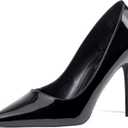 Elisabet Tang High Heels, Womens Pointed Toe Slip on Stilettos Party Wedding Pumps Basic Shoes, Size 8.5