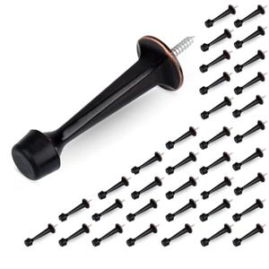 HOMOTEK 23Pack Heavy Duty Solid Rigid Door Stop with Soft Rubber Tip, Zinc Die Cast Door Stopper Protect Wall & Door, Oil Rubbed Bronze