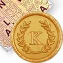 50Pcs Gold Letter K Adhesive Wax Seal Stickers, Hand-Made, No Need Seal Stamp, Tear and Use Wax Stickers for Wedding Invitations, Envelopes, Christmas Gift