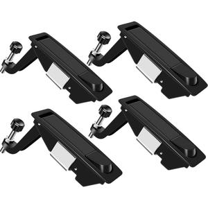 WJSKDQ 4PCS Compression Latch Lock Trigger Latch Zinc Alloy Adjustable Lever Hand Operated Flush Lever Compression Latches Black
