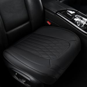 Black Car Seat Cover 2 Pack, Universal Leather Front Seat Covers Bottom Protector, Anti-Slip and Full Wrapping Edge Compatible with Most of Vehicles - SUVs/Sedans/Pickup Trucks (StyleB-Lozenge)