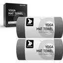 2 Pack Hot Yoga Towel with Grip Dot，Stickyfiber Yoga Mat Towels Non Slip for Hot Yoga,Absorbent Microfiber Sweat Anti-Slip Cover,Bikram,Pilates,Exercise,Fitness