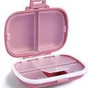 Holii Travel Pill Organizer, 8 Compartments Portable Pill Case, Daily Pill Box to Hold Vitamins, Small Pill Container for Pocket Purse Medicine Organizer（Pink）