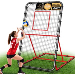 Volleyball Rebounder Net 4x7FT, Large Stability Base Training Equipment