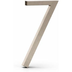 Mega Handles House Numbers for Outside - 5'' Easy to Install Wall Mounted House Numbers for Exterior - Heavy Duty Metal Numbers for Address on House, Mounting Hardware Included - Satin Nickel (Number 7)