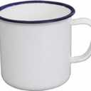 White Enamel Coffee Tea Mug, Enamel Drinking Mugs Cups for Home/Office/Travel/Camping, Resusable & Portable Camping Mugs Coffee Mug for Indoor Outdoor Activities