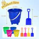 8 Inch Large Sand Beach Buckets Pail with Beach Shovels,Sand Bucket Water Bucket for Beach Fun Great Summer Party Accessory