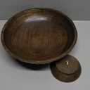 EDHAS Mango Wood Decorative Wooden Bowl Hand Carved Home Decor for Dining Table Center, Living Room, Kitchen Dcor (12" x 12' x 4.75")