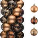 Valery Madelyn Christmas Ornaments Set, 35ct 2 Inches Brown Copper Gold Shatterproof Christmas Tree Decorations, Luxury Hanging Ball Ornaments Bulk for Xmas Holiday Party Decor