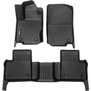 GINOWY-Floor Mats for Mercedes Benz ML/GL/GLE 2012-2019, TPE All Weather Benz GLE Car Mats, Non-Slip Trunk Mat Floor Liners Waterproof Custom Fit Accessories Mats Black
