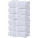 White Hand Towels Set for Bathroom, 6 Pack - Cotton Hand Towel Set for Gym, Kitchen and Spa, 16x27 Inches Soft Highly Absorbent Quick Dry Terry Salon Towels