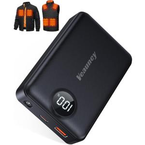 7.4V 5V 20000mAh Heated Vest Battery Pack Compatible with ORORO, for 7.4V Venustas, Battery Pack for Heated Vest with 7.4V DC Port, Rechargeable Power Bank for OCQOCQ, for TODWARM, for Weamest(No 12V) (Black)