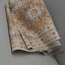 5x7 Area Rugs for Living Room,Stain Resistant Washable Rug,Non-Slip Backing Rugs for Bedroom,Kitchen,Printed Vintage Home Decor Rug (Turmeric/Grey, 5'x7')