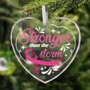 2 x Breast Cancer Gift for Women, Breast Cancer Christmas Ornaments Pink Heart Hanging, Encouragement Hope Gift for Cancer Patients and Survivors, Chemo Christmas Ornaments Gifts