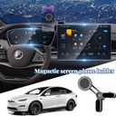 Universal Magnetic Screen-Clip Phone Mount for Vehicle & Monitor Screens Strong 360 Rotatable Holder, Compatible with Mag-Safe, for Car Infotainment, Laptop & PC Displays (Fits 7.5-14mm Screens)