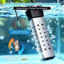 2000W Portable Immersion Water Heater with Build-in Thermostat & Delayed Start - Fast Heating for Buckets, Bathtubs, hot tub & Mini Pools hot tub - Stainless Steel Guard, Real-Time Temperature Display