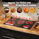 30 Inch Electric Cooktop - 30 Inches Electric Stove 8400W, 5 Burner Ceramic Stovetop Built-in(29.13"x19.3") with Metal Frame, 99 Mins Timer, Safety Lock, Dual Ring, 220V Hard Wired (No Plug)