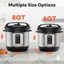 DUMOS Electric Pressure Cooker 16-in-1, 8QT Programmable Multi Cooker with 12 One-Touch Presets, Soup Steam Yogurt and More, Ceramic Inner Pot Delay Start & Keep Warm, Includes Recipe Guide, Silver