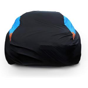 MORNYRAY Waterproof Car Cover All Weather Snowproof UV Protection Windproof Outdoor Full car Cover, Universal Fit for Sedan (Fit Sedan Length 194-206 inch, Blue) (A5-Fit Sedan Length 194-206 inch)