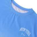 LilyCoco Womens Crew Neck T Shirts Summer Cute Basic Ombre Short Sleeve Tops Blue Large (Blue, L)