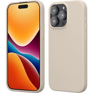 kwmobile Case Compatible with iPhone 15 Pro Max Case - Slim Soft TPU Silicone Cover - Cream