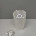 Yarra-Decor Bedside Table Lamp with USB Port - Touch Control for Bedroom Wood 3 Way Dimmable Nightstand Lamp with Round Flaxen Fabric Shade for Living Room, Dorm, Home Office (LED Bulb Included)