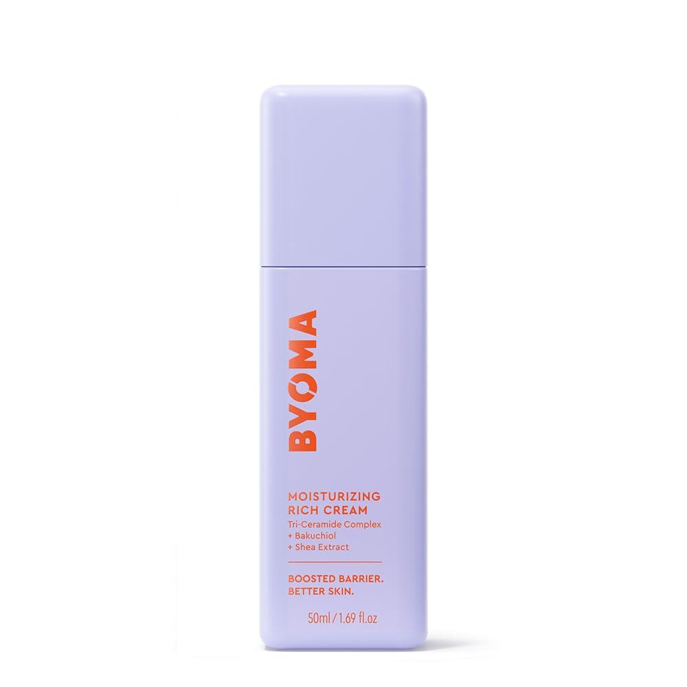 BYOMA Moisturizing Rich Cream - Barrier Repair Cream Face Lotion with Bakuchiol & Shea Extract - Ceramide Face Moisturizer for Dry Skin - Anti Wrinkle, Alcohol Free Face Moisturizer - 1.69 fl.oz