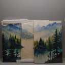 SERIMINO Nature Landscape Wall Art for Living Room, Green Forest Mountain Canvas Prints Paintings Room Decor, Lake Tree Cottagecore Modern Farmhouse Wall Decor Set of 3, 16"X24"