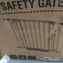 34" Extra Tall Baby Gate for Stairs, Auto Close Stroller Friendly Dog Gate Indoor for Doorways, Pressure Mounted 29"-51" Wide Baby Gate, Easy Walk Through Gate for Children & Pets, White