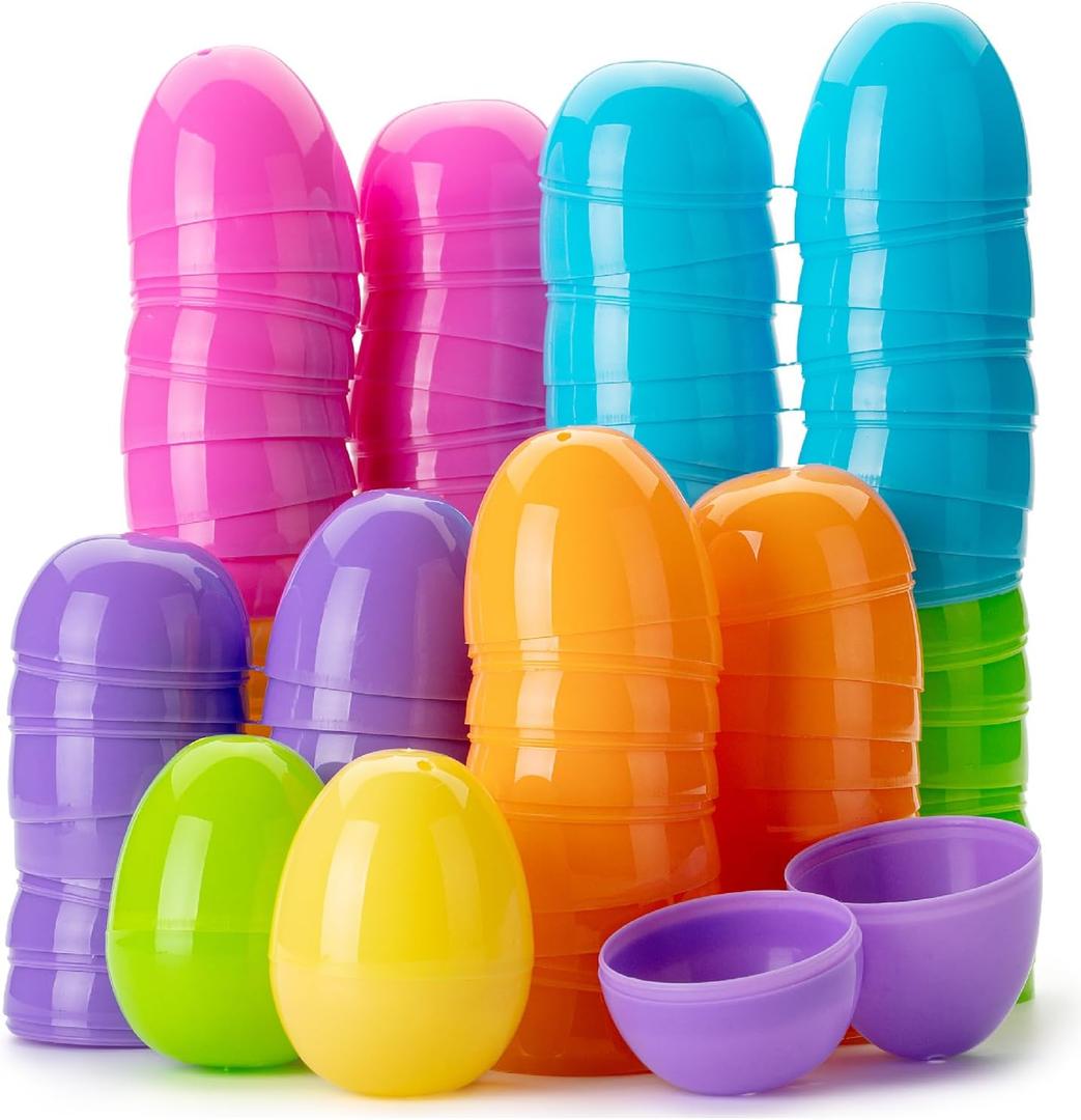 Mr. Pen- Plastic Easter Eggs, 2.3 Inch, 48 Pack, Bulk Fillable Eggs for Easter Hunt Decor, Party Favor, Basket Stuffers, Classroom Prize, Supplies, Adult & Kid Party Toys for Gift (Vivid)