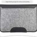 Premium Felt & Leather Laptop Sleeve - Durable 13-16 Inch Case for MacBook, Tablet & Laptop - Stylish & Protective - Big & Black