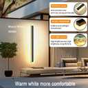 47.2inch-2Pack Long Outdoor Modern LED Wall Light,38W Waterproof IP65 Warm White 110V led Wall Mount Lighting Fixture Rectangular Black Wall Lights Elegant Frosted White Acrylic Anti Rust, 47.2 inches x 3.2 inches x 2 inches