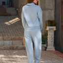 KFUBUO Fall Outfits for Women 2025 2 Piece Lounge Sets Long Sleeve Sweatshirt and Wide Leg Pants Tracksuits Casual Sweatsuit