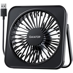 Gaiatop USB Desk Fan, 5 Inch Small Portable Table Desktop Fans with Strong Wind Ultra Quiet 3 Speeds and 180 Tilt Folding, Mini Personal Cooling Essentials For Office Home Bedroom Dorm Kitchen Black