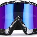 JAMIEWIN ATV Goggles for Dirt Bike, Motorcycle, Motocross, UTV, MX, Offroad Riding - Anti UV, Dustproof, Anti Fog, Racing, Skiing Goggles for Men, Women, Youth, Kids (Marble Black Frame+color Lens)