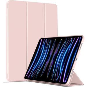 Case for iPad Pro 11 inch 4th/3rd/2nd Generation 2022/2021/2020, Protective Cover with Soft Smooth TPU Back, Auto Wake/Sleep, Support 2nd Gen Pencil Charging (Light Pink)