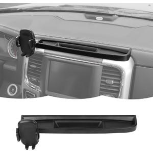 RT-TCZ Cell Phone Holder Dash Mount Holder with Storage Box Bracket Center Console Interior Accessories Compatible with Dodge RAM 2012-2017
