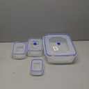 Sterilite 03314706 Ultra Seal 4.0 Cup Square Food Storage Container, Clear and Blue, 4 Pcs