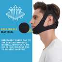 Double Adjustable Chin Strap for CPAP Users, Breathable and Comfortable Chin Strap for Snoring - Better Night's Sleep Chin Strap for Men and Women (Black)