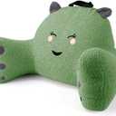 Reading Pillow for Sitting in Bed Couch Teens/Adult, Back Rest Pillow for Sitting Up in Bed with Shredded Memory Foam, Includes Arms and Washable Cover (Green) (Teddy Velvet)